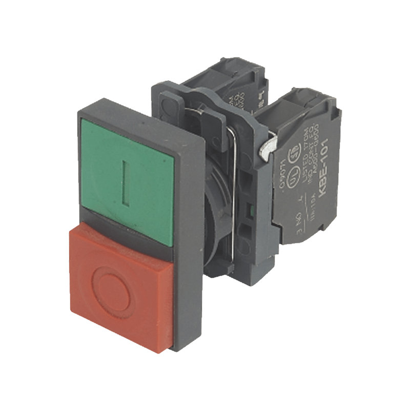 Pulsador Plast. Partir/parar 22mm 1NO 1NC (107821)