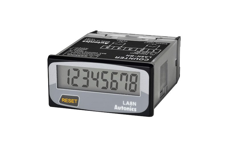 Horometro Digital Compacto 48x24mm - Entrada Voltaje Libre IP66 LE8N-BF — Autonics — AUTONICS