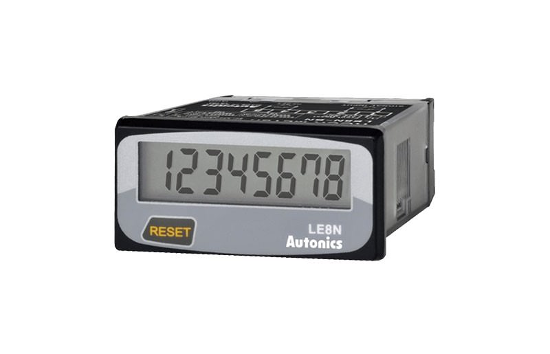 Horometro Digital Compacto 48x24mm - Entrada sin Voltaje IP66 LE8N-BN(LE7N-H) — Autonics — AUTONICS