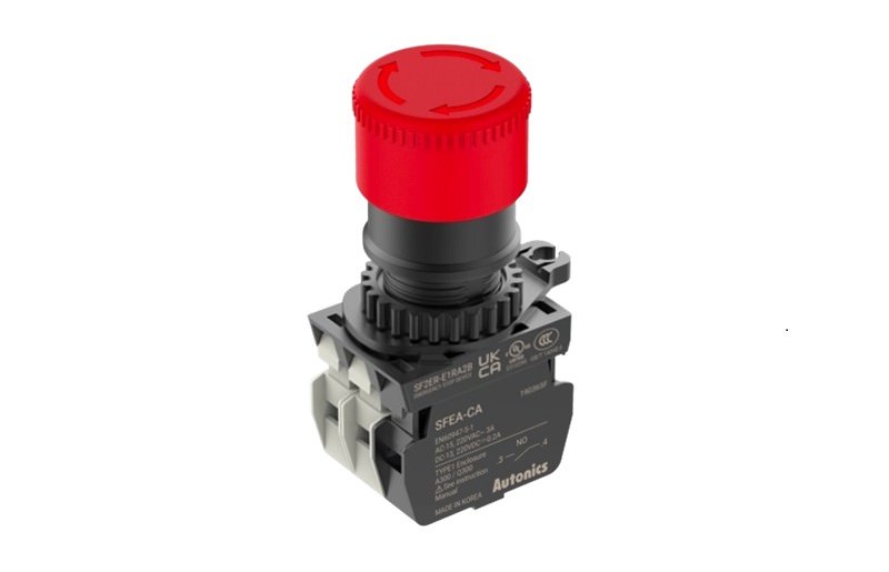 Interruptor Botón Paro de Emergencia Contacto 1NO 2NC /V 30 a SF2ER-E1RA2B — Autonics — AUTONICS