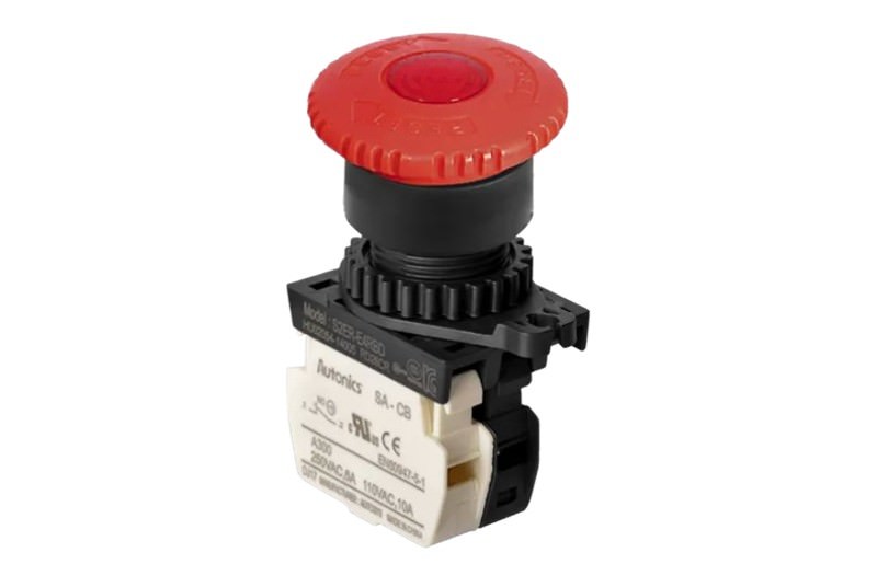 Interruptor de Paro de Emergencia NO Iluminado 110VAC 6A IP50 S2ER-E3RB — Autonics — AUTONICS