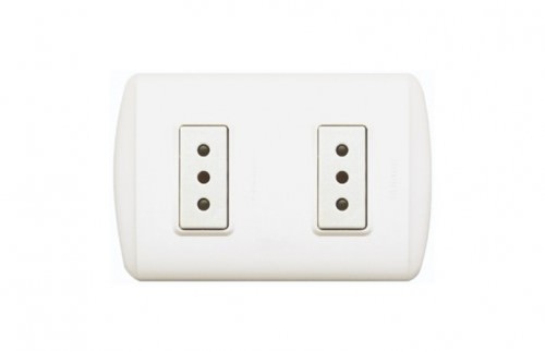 Toma Corriente Doble 2x10A Blanco 250V 1208BN — BTicino — BTicino