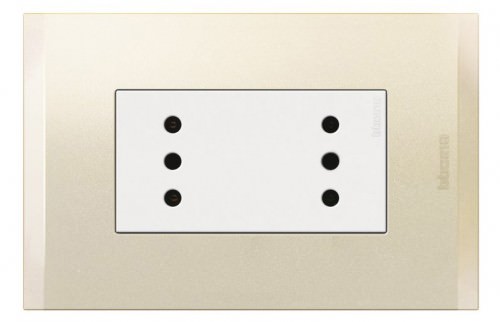 Toma Corriente Doble Armado 2P+T 250V 10A AF2113E2BNA — BTicino — BTicino