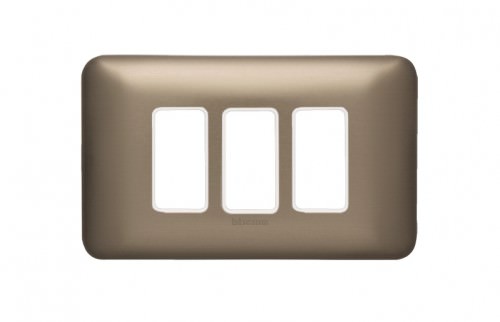 Placa Nea Aluminio Titanio 3 Módulos M903M3TI — BTicino — BTicino