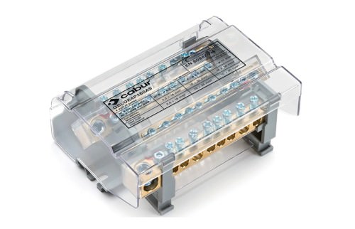 Repartidor 4 Polos 160A con Pantalla - 9 Posiciones 1x50mm 500V QBLOK4160U — Cabur — CABUR