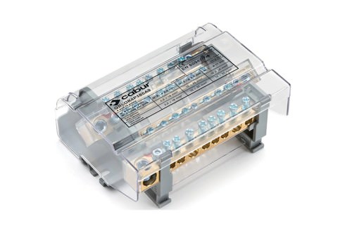 Repartidor 4 Polos 160A con Pantalla - 14 Posiciones 1x50mm 500V QBLOK4161U — Cabur — CABUR
