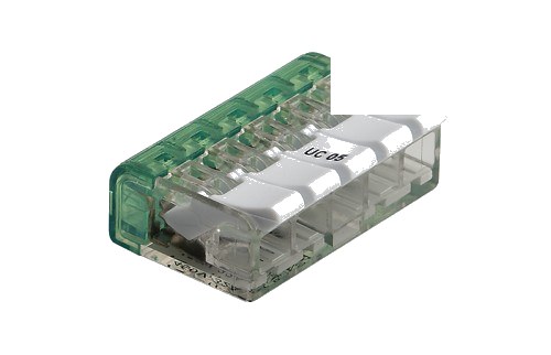 Regleta de Conexión 5 Bornes para Cable Rigido o Flexible 0.2 - 4mm² 450V 32 a UC05 — Cabur — CABUR