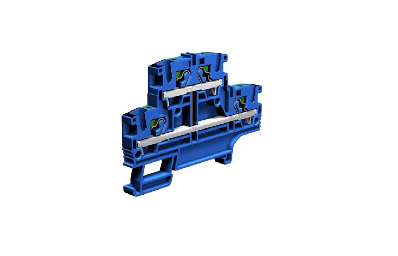 Borne de Conexión Push-in 2 Niveles Efd Largo 81.7mm - 29A 800V - Gris EFD.4/BL — Cabur — CABUR