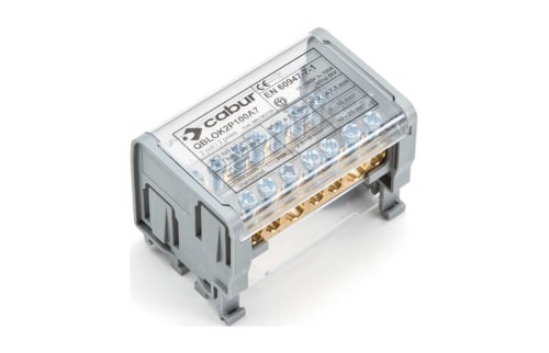 Repartidor 2 Polos 100A con Pantalla - 7 Posiciones 2x25mm 1000V QBLOK2P100A7 — Cabur — CABUR