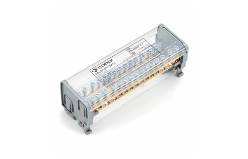 Repartidor 2 Polos 125A con Pantalla - 15 Posiciones 2x35mm 1000V QBLOK2P125A15 — Cabur — CABUR