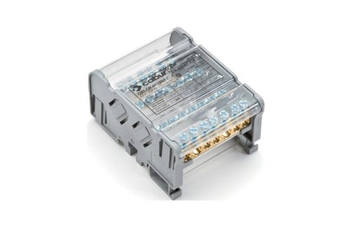 Repartidor 4 Polos 100A con Pantalla - 7 Posiciones 2x25mm 500V BLOK4P100A7 — Cabur — CABUR
