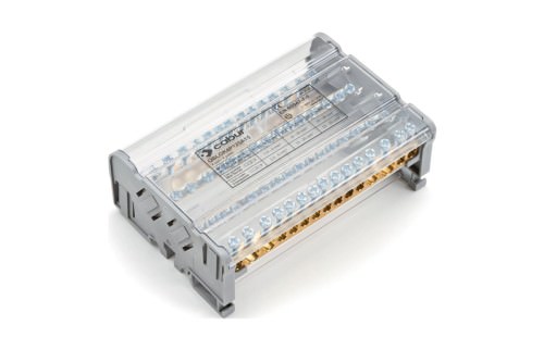 Repartidor 4 Polos 125A con Pantalla - 11 Posiciones 2x35mm 500V QBLOK4P125A11 — Cabur — CABUR