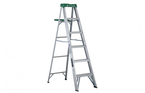 Escalera de Tijera Aluminio -6 Peldaños Altura 1.83 M -175kg C-2213-06 — Cuprum — CUPRUM