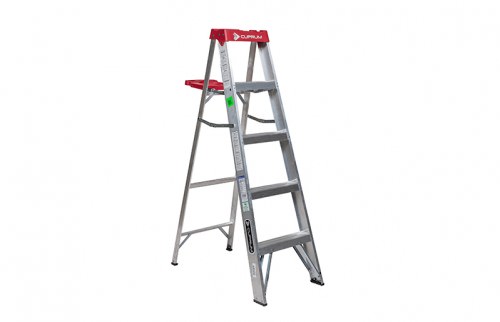 Escalera Tijera Aluminio -5 Peldaños Altura 1.52 M -150kg 1.53 M C-2312(708)-05 — Cuprum — CUPRUM
