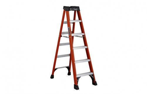 Escalera de Tijera Fibra de Vidrio -6 Peldaños Altura 1.83 M -225kg C-3017-06 — Cuprum — CUPRUM