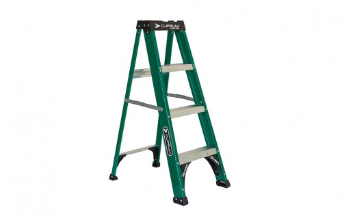 Escalera de Tijera Fibra de Vidrio -4 Peldaños Altura 1.22 M -175kg 1.25 M C3217-04 — Cuprum — CUPRUM