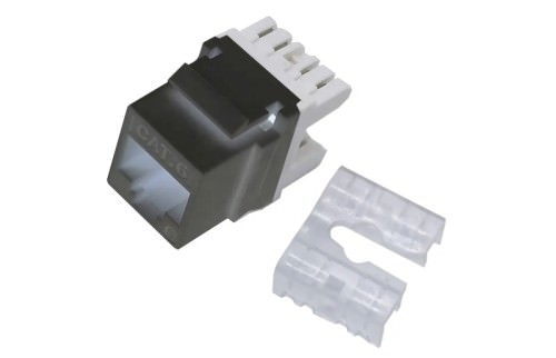 Modulo RJ45 UTP Negro - Cat 6 - Doble - 180° KD-KJ2020UC6 — Geolux — GEOLUX