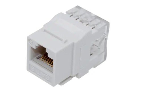 Modulo RJ45 UTP Blanco - Cat 6 - Doble - 180° KD-KJ2019UC6 — Geolux — GEOLUX