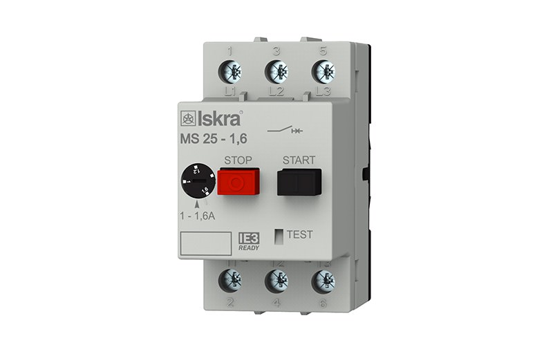 Guardamotor MS25 -1.6A 1.0-1.6A -690VAC 1,6 a MS25-1,6 — Iskra — ISKRA