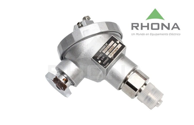 Transductor de Presión 1-10 Bar 4-20mA -3/8 NPT -Cabezal 45VAC TPS20-G1VP8-0 — Konics — KONICS