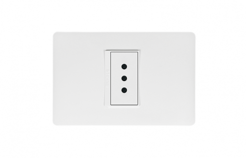 Toma Corriente Simple Armado 2P+T con Alveolos Protegidos 250V 10A PU1113 — Bticino — Legrand
