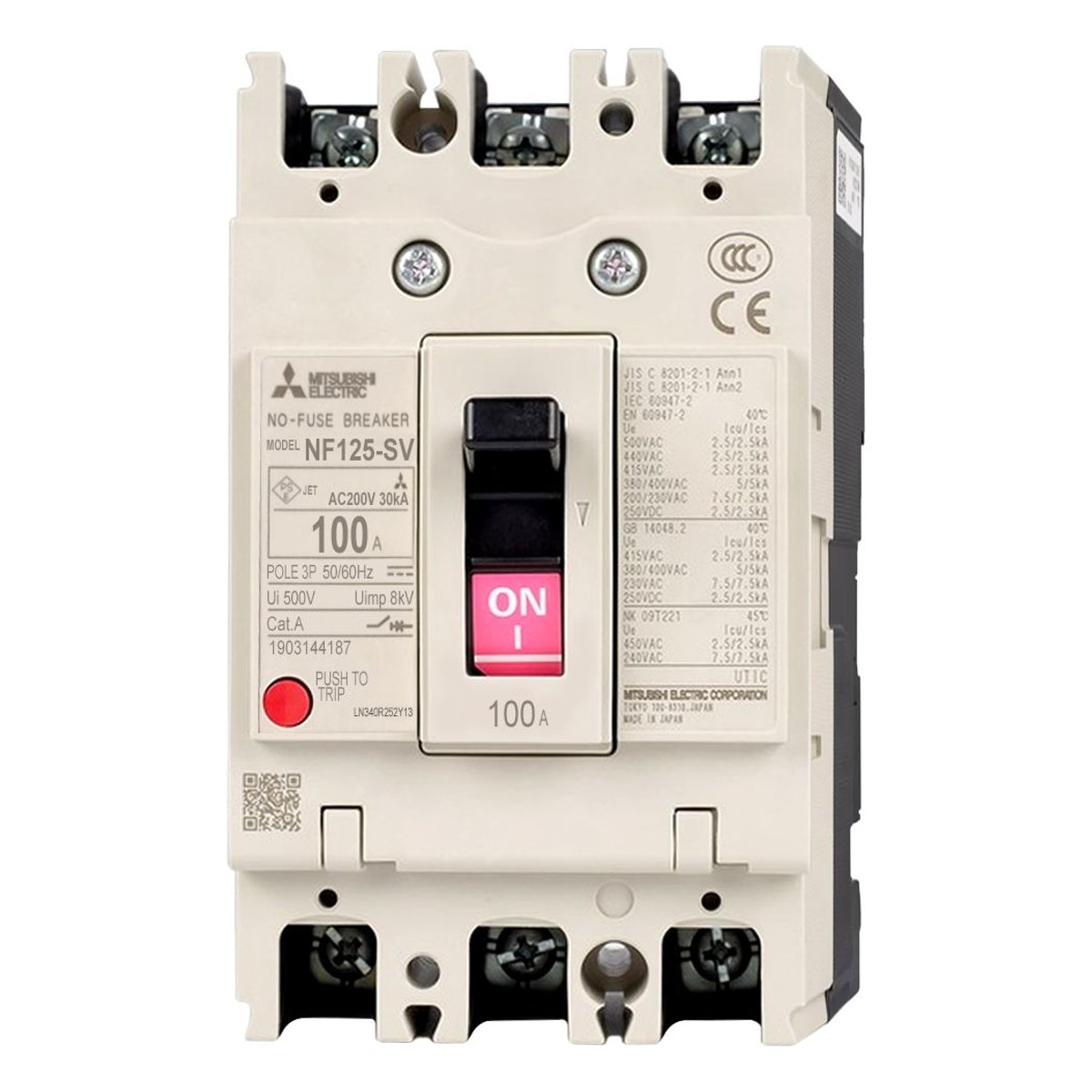 Interruptor automático Caja Moldeada 4x50a 380VAC - 30KA 3 A NF125-SV - MITSUBISHI ELECTRIC — MITSUBISHI ELECTRIC