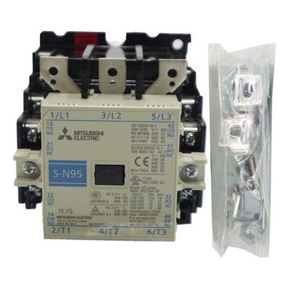 Contactor Magnético S-n95 Tensión de Bobina 400VAC - 2NA + 2NC 105A 10A S-N95 — Mitsubishi Electric — MITSUBISHI ELECTRIC