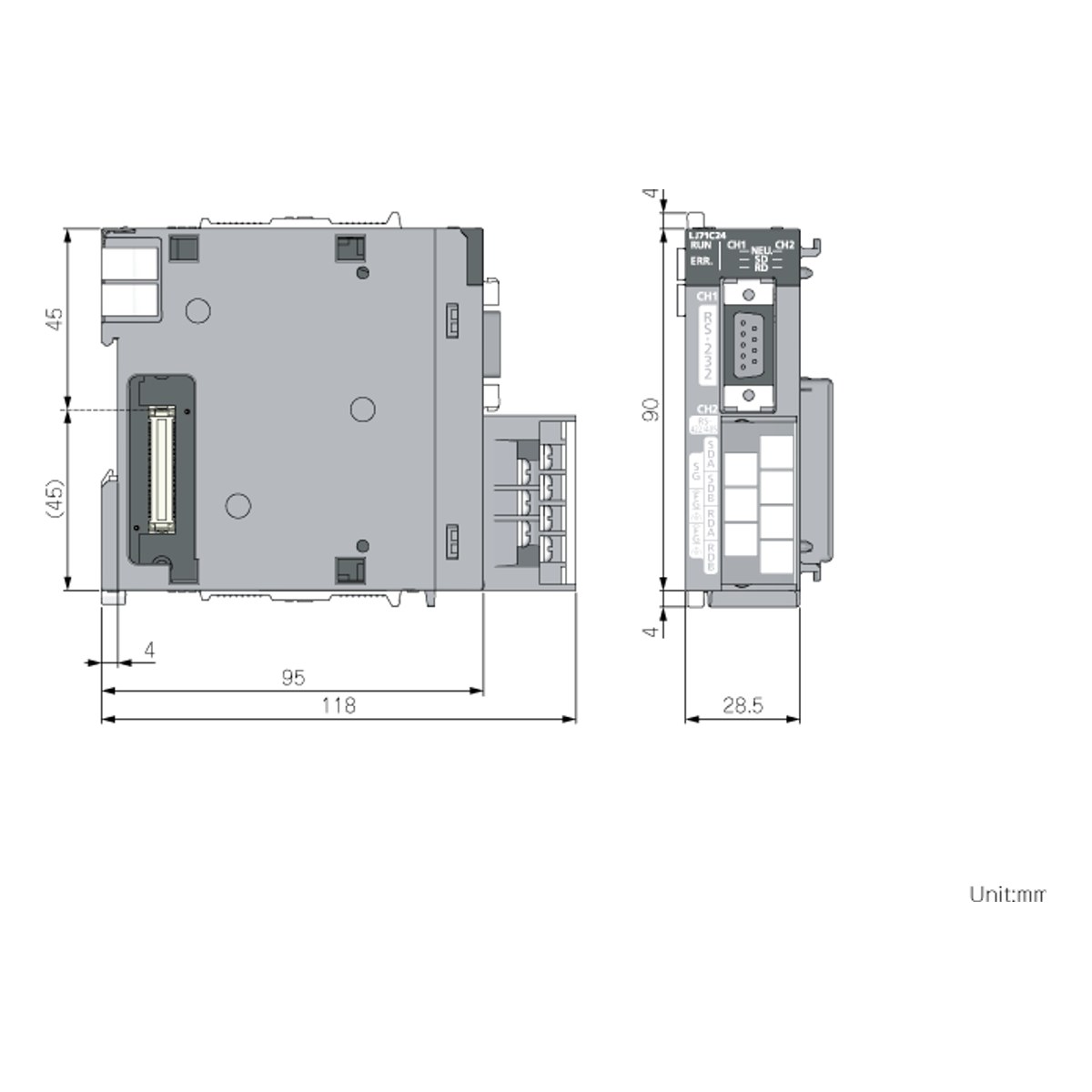 Módulo de Comunicación Melsec-l 1 Canal Rs-232 / Rs-422/485 LJ71C24 — Mitsubishi Electric — MITSUBISHI ELECTRIC