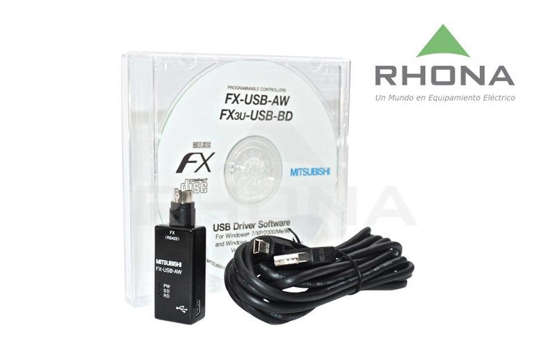 Interfaz de Programación PLC Conversor RS422 a USB para Fx Fx-usb-aw — Mitsubishi Electric — MITSUBISHI ELECTRIC