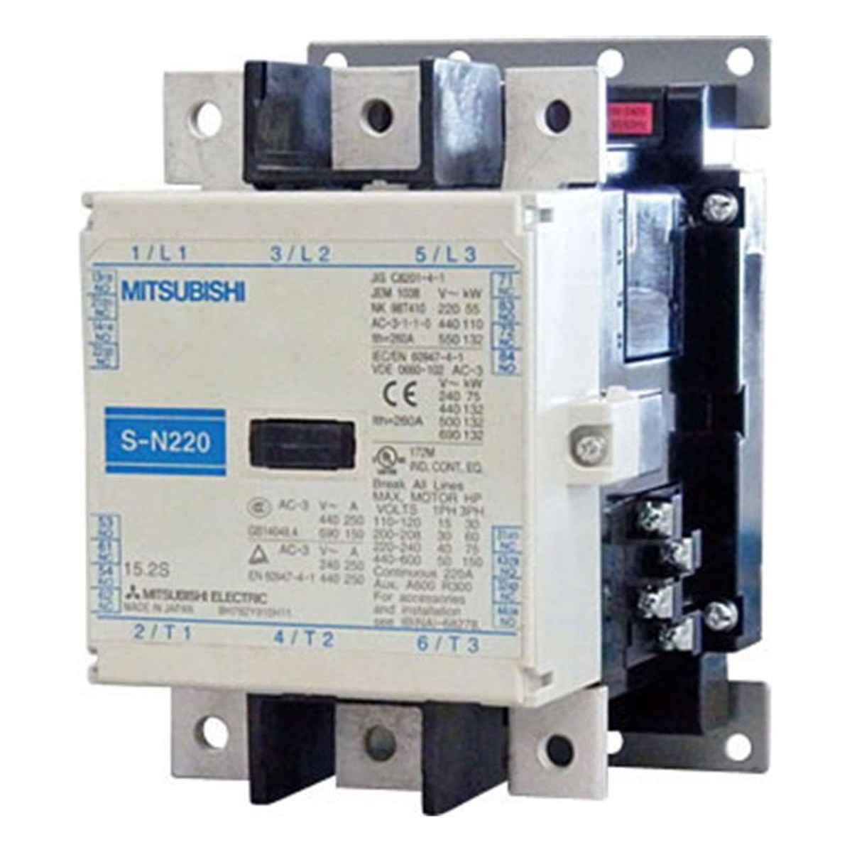 Contactor 3x250A bobina 110VAC 2NA+2NC S-N220 Mitsubishi — Mitsubishi