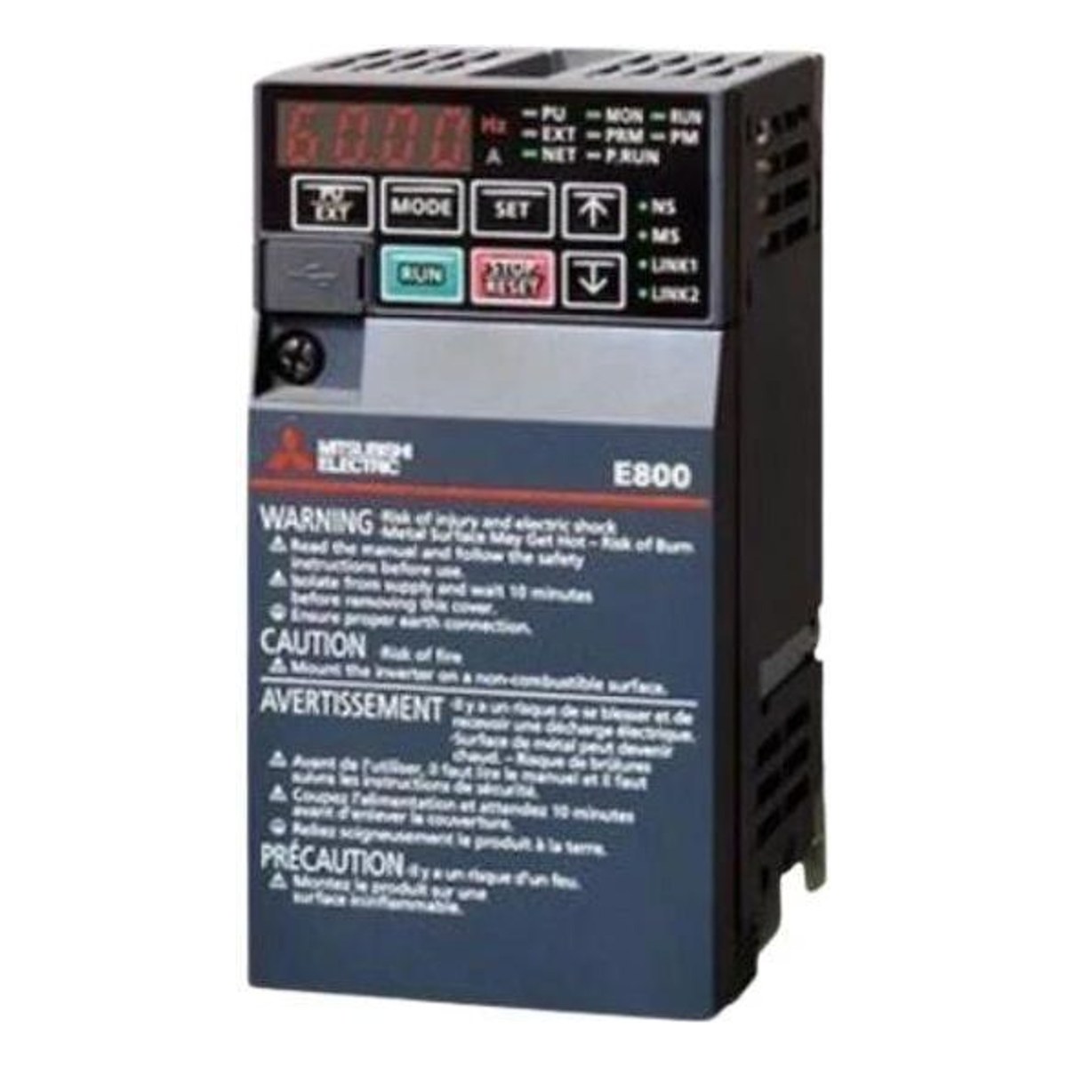 Variador de Frecuencia 10HP 7.5kW In: 17A / Vn: 380-480VAC -Fr-800 Normal Duty 5/13kVA IP20 E840-0170EPA-60 — Mitsubishi Electric — MITSUBISHI ELECTRIC