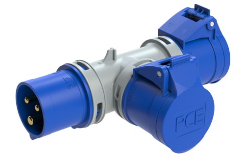 Enchufe Múltiple Conexión T 1(M) 2(H) - 16A 3 Polos IP44 3x16 250V 94325103 — Pce — PCE