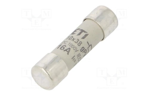 Fusible Cilíndrico Fotovoltaico 10x38 -1000V -16A Gpv 10x38mm ZE-2625107 — Telergon — TELERGON