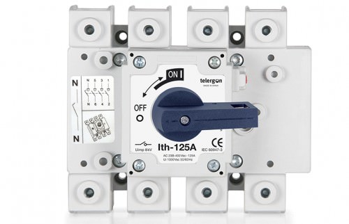 Interruptor Rotativo 4x125A 69.2kW -AC21 / AC22 1000V 22A 69.2kW S5-01253NB0 — Telergon — TELERGON