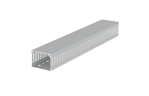 Canaleta Ranurada Lh 60x80mm Tira de 2 Metros - Gris 2MT 60.80.88 — Unex — UNEX