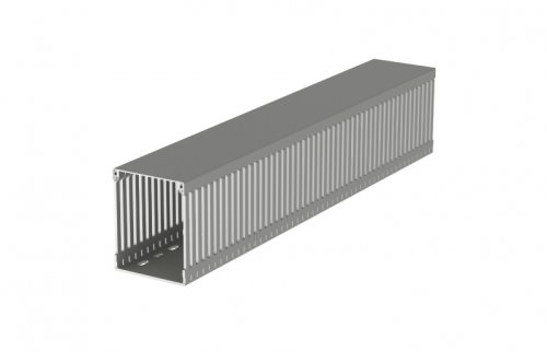 Canaleta Ranurada 100x80mm Tira de 2 Metros - Gris 100.80.77 — Unex — UNEX