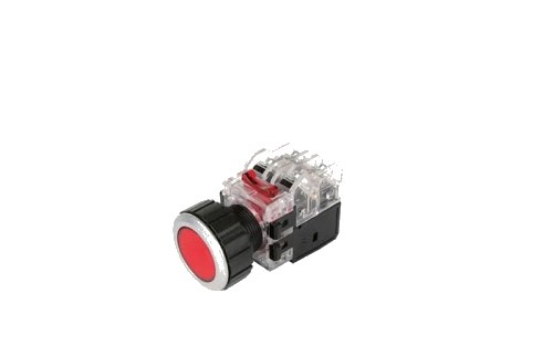 Botonera LED Ro Ja Aluminio 1NA+1NC 12-24V MRX-RM1D0R — Nux — NUX