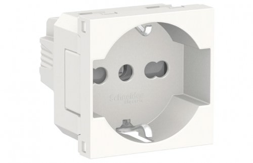 Tomacorriente Schuko 2P+T -2 Módulos Orion 250V/10-16A -Blanco Antibacteriano S70306724 — Schneider Electric — SCHNEIDER ELECTRIC