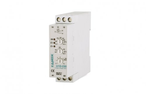 Relé Voltaje Autoalimentado Monofásico 230VAC 250V 0,1 a 0.7W IP20 U1D-230 — Fanox — FANOX