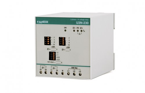 Relé Voltaje Autoalimentado 3x400VAC+NEUTRO U3N-400 — Fanox — FANOX