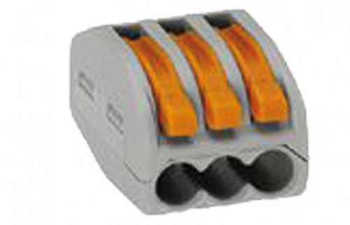 Regleta de Conexión 3 Bornes Cable Flex. 4mm² - Cable Rig. 2.5mm² CLE34 — Solera — SOLERA