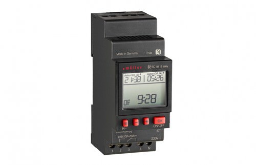 Interruptor Horario 1x16A - Digital 1NA + 1NC - Programable Con App 230V 0.2W SC18.13 — Hugo Müeller — Hugo Müeller