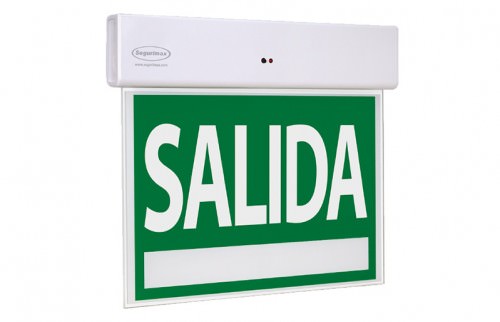 Salida de Emergencia LED IP20 Doble Faz con Leyendas 261x221x25mm 240V 2W 30069 — Segurimax — SEGURIMAX