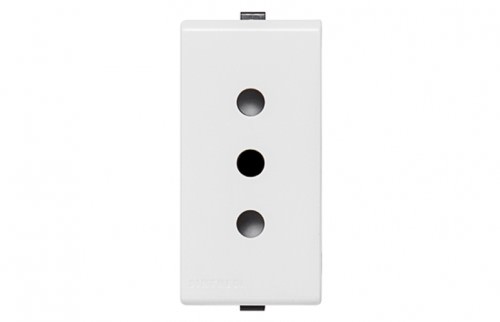 Tomacorriente Blanco 1 Módulo 10A 2P+T 250V 223001 — Sinthesi — SINTHESI