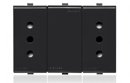 Tomacorriente Duplex Noir 2 Módulo 10A 2P+T 250V 223406 — Sinthesi — SINTHESI