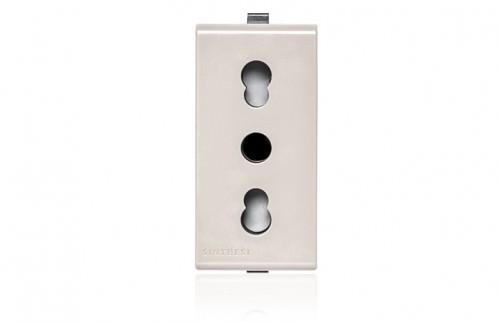 Tomacorriente Bipaso Beige 1 Módulo 10/16A 2P+T 250V 223102 — Sinthesi — SINTHESI