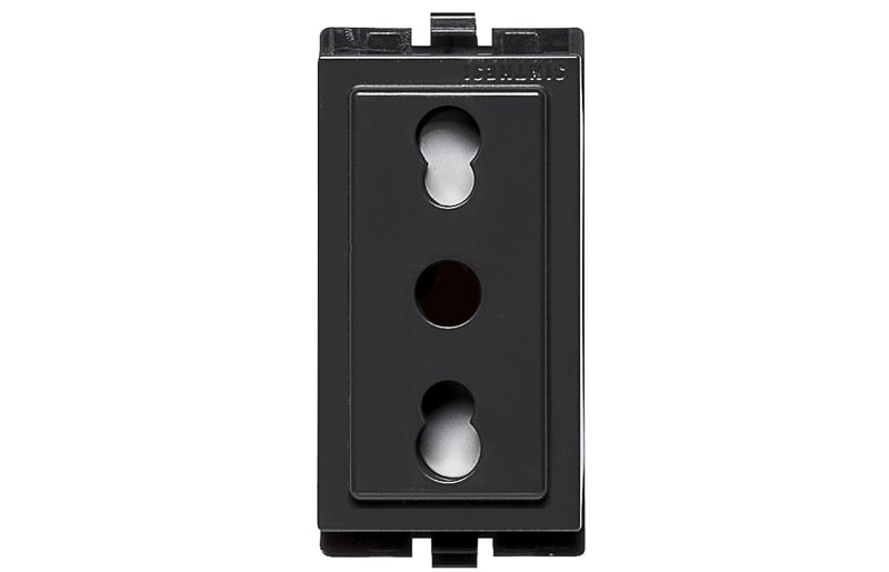 Tomacorriente Bipaso Noir 1 Módulo 10/16A 2P+T 250V 173106 — Sinthesi — SINTHESI