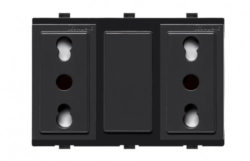 Tomacorriente Duplex Noir 1 Módulo 10/16A 2P+T 250V 173506 — Sinthesi — SINTHESI