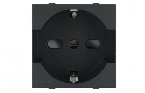Tomacorriente Schuko Carbón 1 Módulo 16A 2P+T 250V 443310 — Sinthesi — SINTHESI