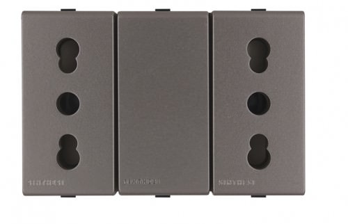 Tomacorriente Duplex Piedra 2 Módulo 10/16A 2P+T 250V 443511 — Sinthesi — SINTHESI